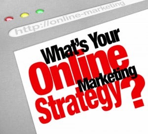 Image of a browser saying, What's your online marketing Strategy?