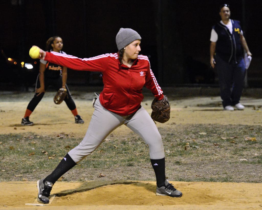 photo of softball pitcher winding up for a fastball for FastPitch Wisconsin Networking - aka "Business Speed Dating" - image by Steven Pisano at Flickr, Speed Networking 2020